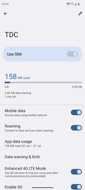 Turn Roaming on or off