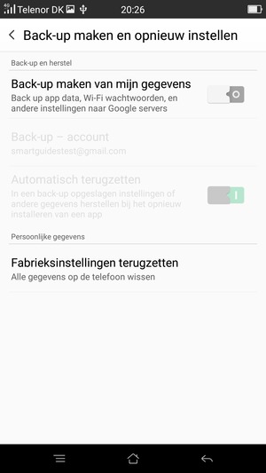 Schakel Back-up maken van mijn gegevens in