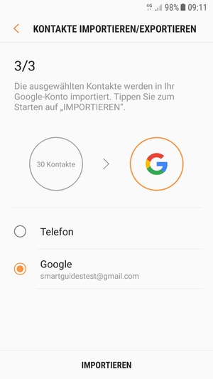 Wählen Sie IMPORTIEREN