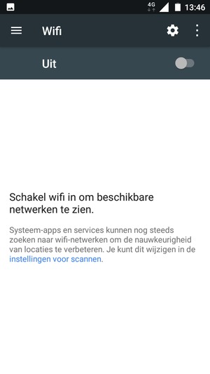 Schakel Wifi in