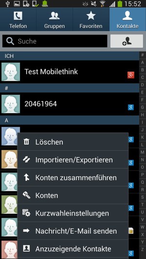Wählen Sie Importieren/Exportireren