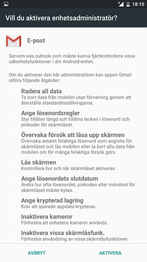 Välj AKTIVERA