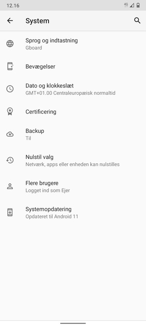 Vælg Systemopdatering
