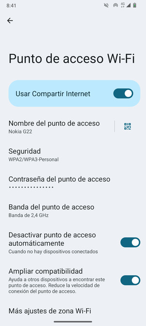 El teléfono ha sido configurado para su uso como módem