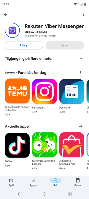 Vent til installasjonen er ferdig