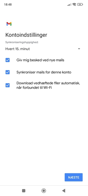 Vælg NÆSTE