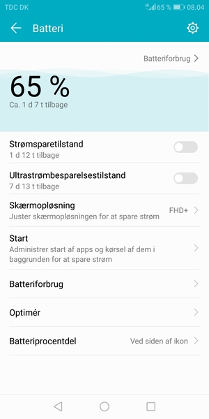Aktiver Strømsparetilstand
