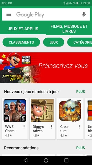 Sélectionnez la barre de Recherche