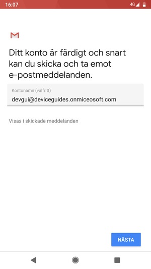 Ge ditt konto ett namn och välj NÄSTA