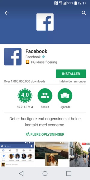 Vælg INSTALLER