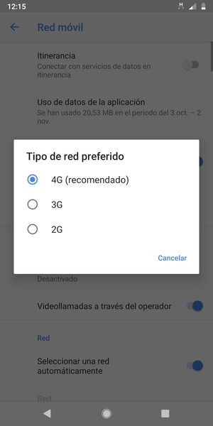 Seleccione la opción deseada