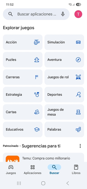 Seleccione la barra de Búsqueda