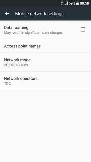 To change network if network problems occur, select Network operators