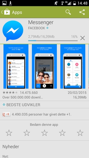 Afvent at installeringen er afsluttet