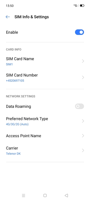 To change network if network problems occur, select Carrier