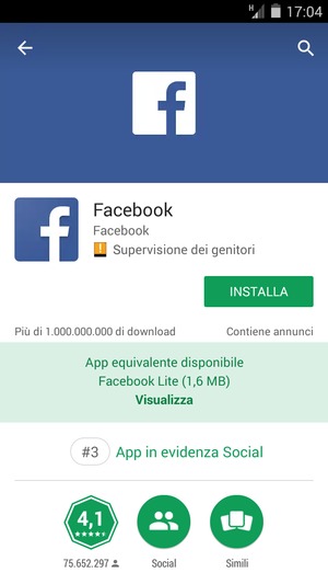 Seleziona INSTALLA