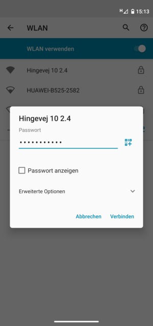 Geben Sie das WLAN-Passwort ein und wählen Sie Verbinden