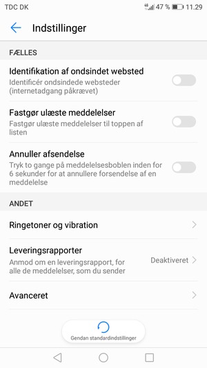 Vælg Avanceret