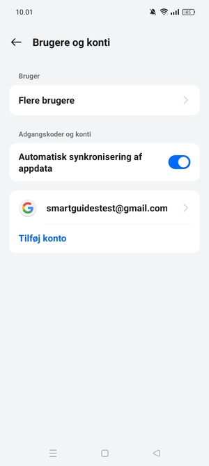 Vælg din Google-konto