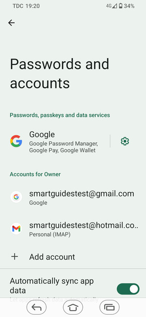 Select your Google account