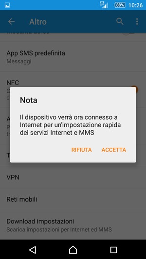 Seleziona ACCETTA