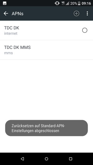 Ihr Handy wird auf Standard-Einstellungen für Internet und MMS zurückgestellt