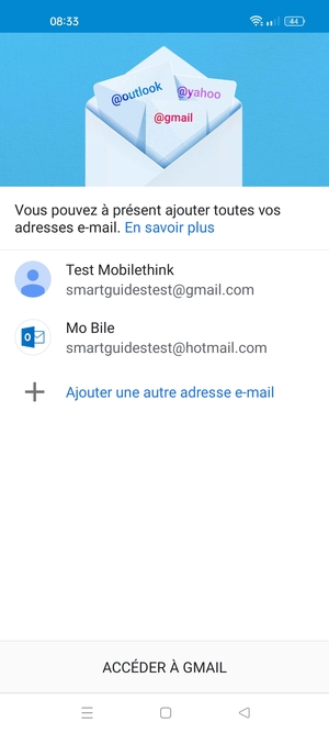 Sélectionnez ACCÉDER À GMAIL