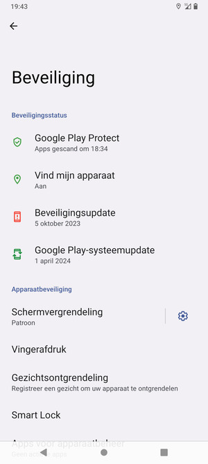 Uw telefoon is nu beveiligd met een schermvergrendeling