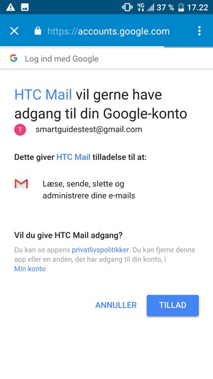 Vælg TILLAD