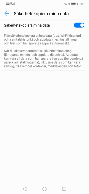Tryck på Tillbaka-knappen