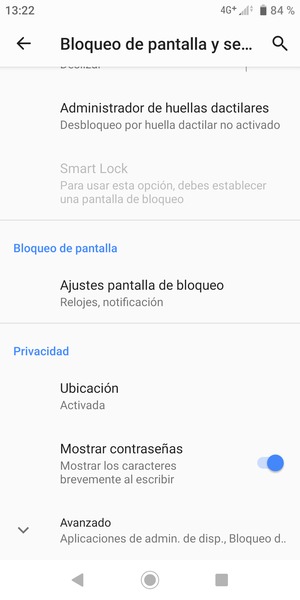 Desplácese y seleccione Ubicación