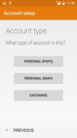 Select PERSONAL (POP3) or PERSONAL (IMAP)
