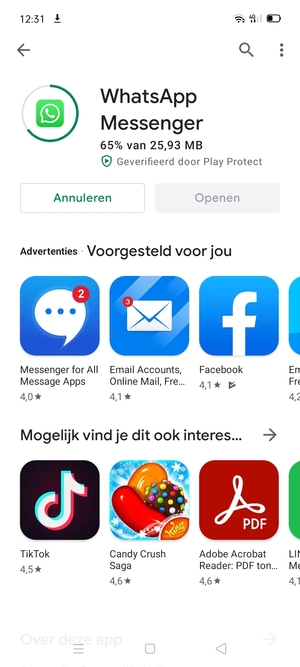 Wacht tot het installatieproces beëindigd is