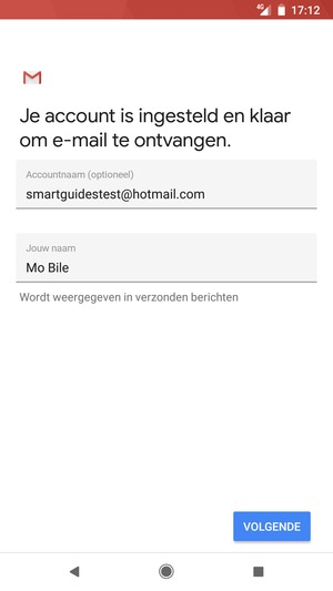 Geef uw account een naam en voer uw naam in. Selecteer VOLGENDE