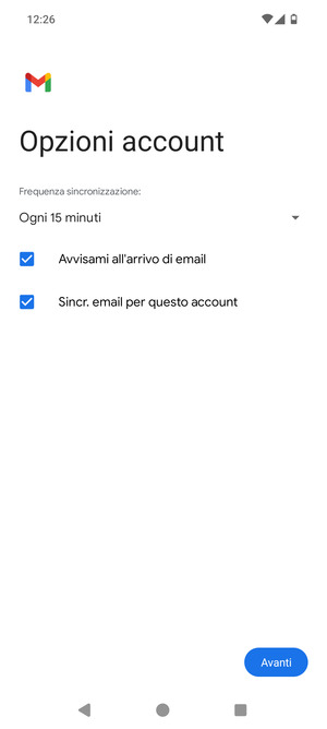 Seleziona Avanti