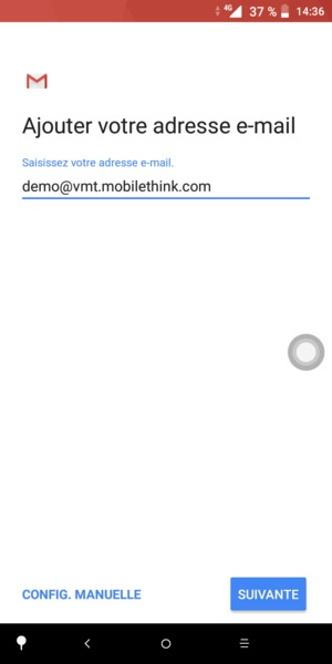 Saisissez votre adresse e-mail et sélectionnez SUIVANTE