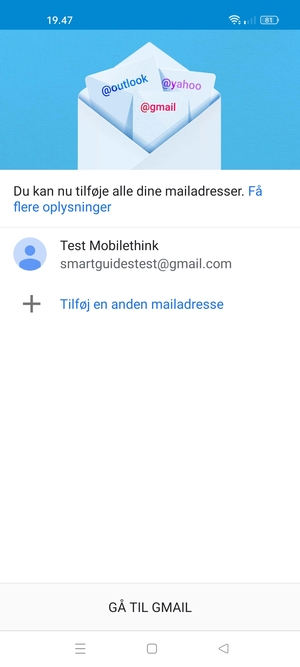 Vælg GÅ TIL GMAIL
