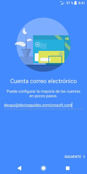 Introduzca su dirección de correo electrónico y seleccione SIGUIENTE