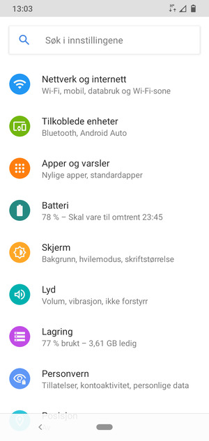 Velg Nettverk og internett