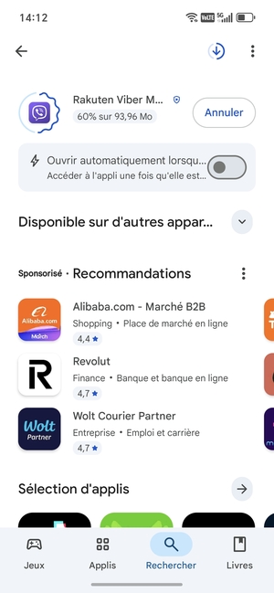 Veuillez attendre la fin de la procédure d'installation