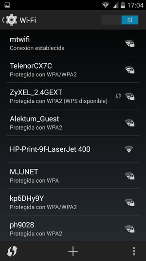 Ahora está conectado a la red Wi-Fi