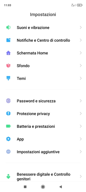 Scorri e seleziona Password e sicurezza