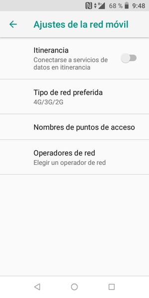 Seleccione Nombres
de puntos de acceso