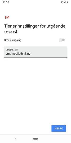 Slå av Krev pålogging og velg NESTE