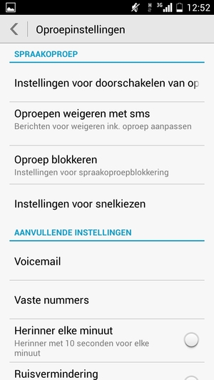 Selecteer Voicemail