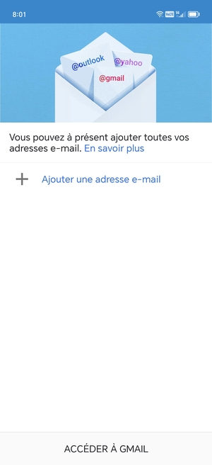 Sélectionnez Ajouter une adresse e-mail