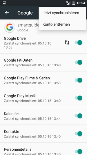 Wählen Sie Jetzt synchronisieren