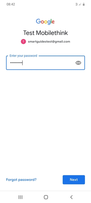 Enter your Gmail password and select Next