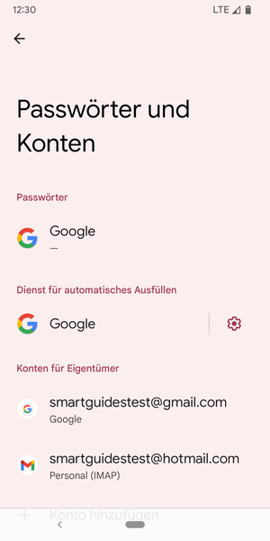 Wählen Sie Ihr Google Konto