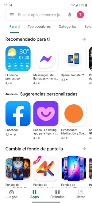 Seleccione la barra de Búsqueda